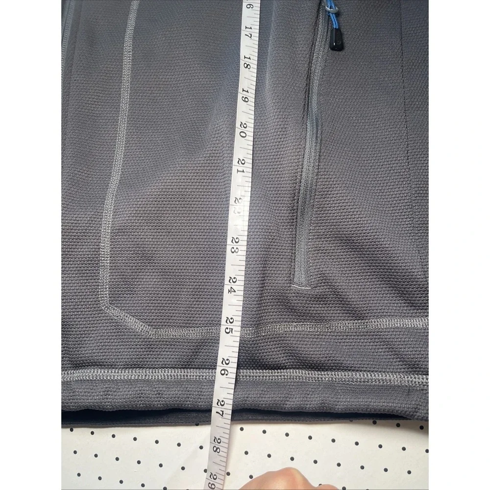 The North Face Men's Large Full Zip Grid Fleece Jacket Gray Black Performance